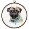 Pug Cross Stitch Kit with Hoop  by Luca S