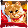 Christmas Cat Cross Stitch Cushion Kit by Vervaco