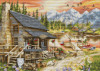Log Cabin General Store Cross Stitch Kit by Luca S 