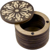 Round Wooden Storage Box for Handcrafts