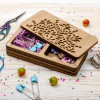Light Floral Wooden Storage Box for Handcrafts