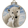 Polar Bear Cross Stitch Kit with Beads on Wood By Wonderland crafts