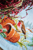 Robins In Winter Printed Cross Stitch Table Cloth Kit by Vervaco