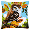 Owl in the Bushes Cross Stitch Cushion Kit by Vervaco