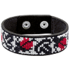 White Black and Red Bracelet Needlecraft Kit - Cross Stitch Kits on Leather