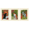 Cats Between Flowers: Set of 3 Counted Cross Stitch Kit: Greetings Cards by Vervaco
