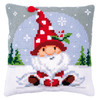 Christmas Gnome in Snow Printed Cross Stitch Kit Cushion Kit by Vervaco