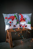 Christmas Gnome on Ice Printed Cross Stitch Cushion Kit by Vervaco