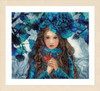 Blue Flowers Girl Counted Cross Stitch Kit by Vervaco