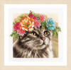 Flower Crown: Maine Coon (Aida) Counted Cross Stitch Kit by Lanarte