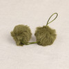 1 Military Green  pom Pom Faux Fur 4cm Diameter