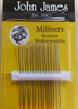 John James Milliners Needles size 7 - pack of 16