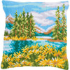  Landscape with Lake Cross Stitch Cushion Kit by Vervaco