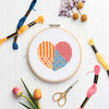 Patchwork Hearts Orange Counted Cross stitch Kit by Anchor