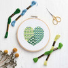 Patchwork Heart Green Counted Cross Stitch Kit by Anchor