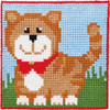 Cat in Red Bow Printed Cross Stitch Kit by Permin