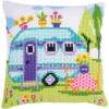 Road Trip Vacation Cross Stitch Cushion Kit by Vervaco