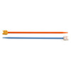 Knitting Pins: Single-Ended: Plastic: Coloured: Children's: 18cm x 5mm: Orange and Blue by Pony