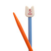 Knitting Pins: Single-Ended: Plastic: Coloured: Children's: 18cm x 5mm: Orange and Blue by Pony
