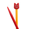 Knitting Pins: Single-Ended: Plastic: Coloured: Children's: 18cm x 5.5mm: Red and Yellow by Pony