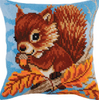 Squirrel with a Nut Chunky Cross Stitch Cushion Kit by Collection D 'Art