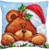 Christmas with a Teddy Chunky Cross Stitch Cushion Kit by Collection D' Art