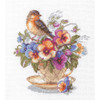 Tea Blossoms Counted Cross Stitch Kit by Aine Tea Blossoms Counted Cross Stitch Kit by Aine