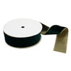 Premium Wire Edge Ribbon: Velvet: 25m x 63mm: Green & Gold by Groves
