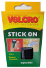 Velcro Squares Stick on 25mm  24 sets  Black