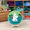 Moomin - Moomintroll Dipping  in a Hoop Needle Felting Craft Kit By Crafty Kit