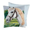 Horse White Cushion Cross Stitch Kit By Trimits