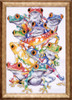 Frog Pile Cross Stitch Kit By Design Works