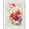 Poppes And Daisies Cross Stitch Kit By Magic Needle