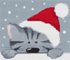 Grey Christmas Cat Cross Stitch Kit By Stitchtastic