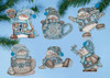 Cocoa Cup Snowmen Ornaments Cross Stitch Kit By Design Works