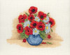 Poppy Spray Vase Cross Stitch Kit