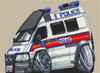 Police Transit Van Cross Stitch Kit