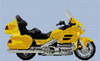 Honda Goldwing 2001 Yellow Motorcycle Cross Stitch Chart
