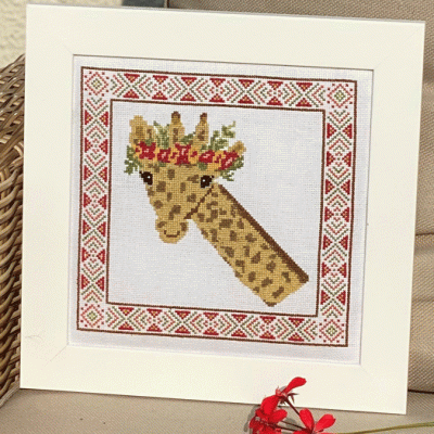 Floral Giraffe Cross Stitch Kit By Historical Sampler Company