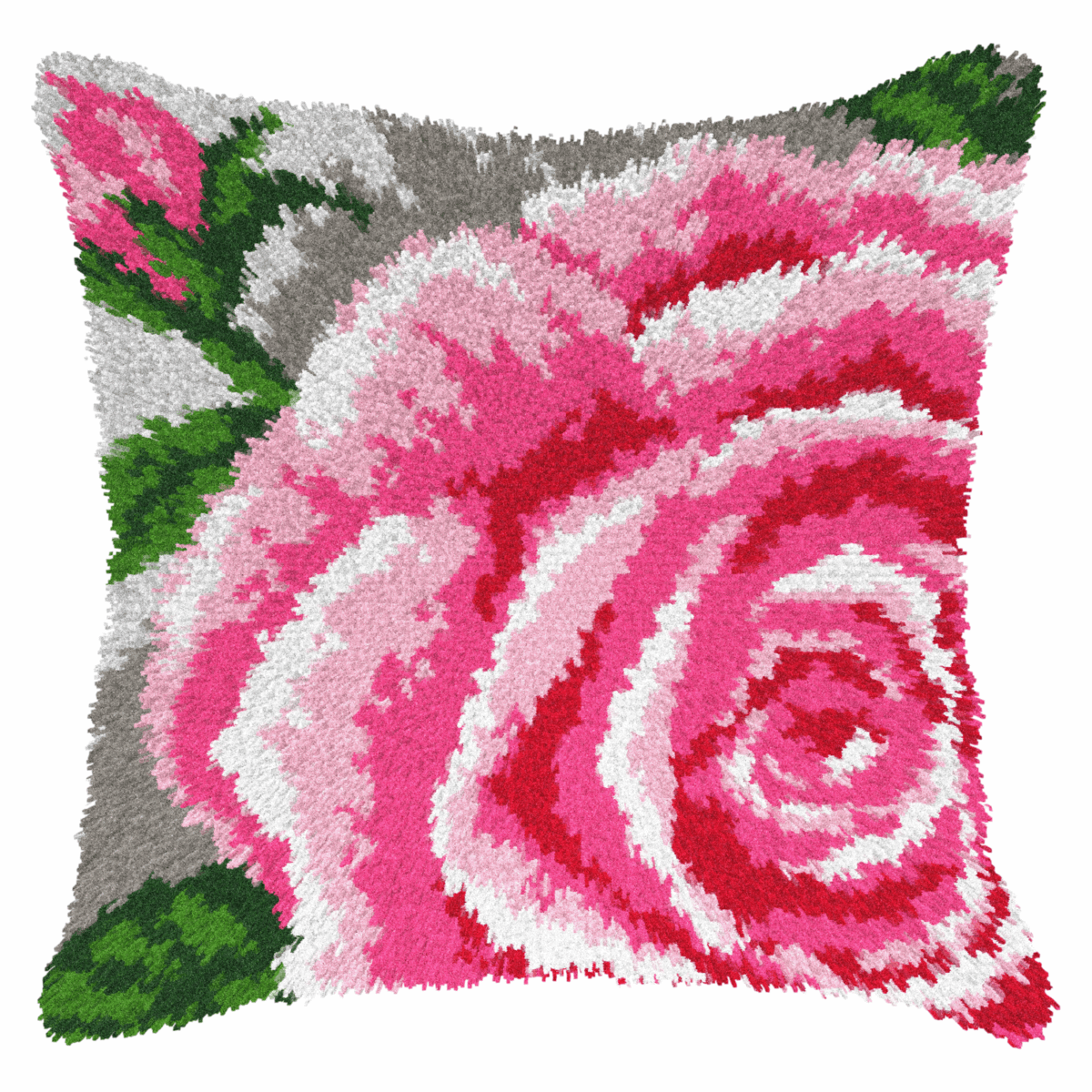 Large Rose Latch Hook Rug Cushion Kit by Orchidea MariesCrossStitch.co.uk