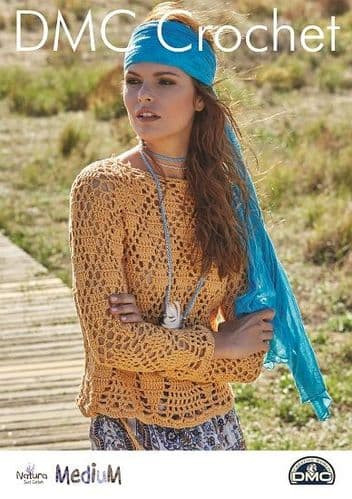 DMC Crochet Pattern: MEDIUM Long Sleeve Top - MariesCrossStitch.co.uk