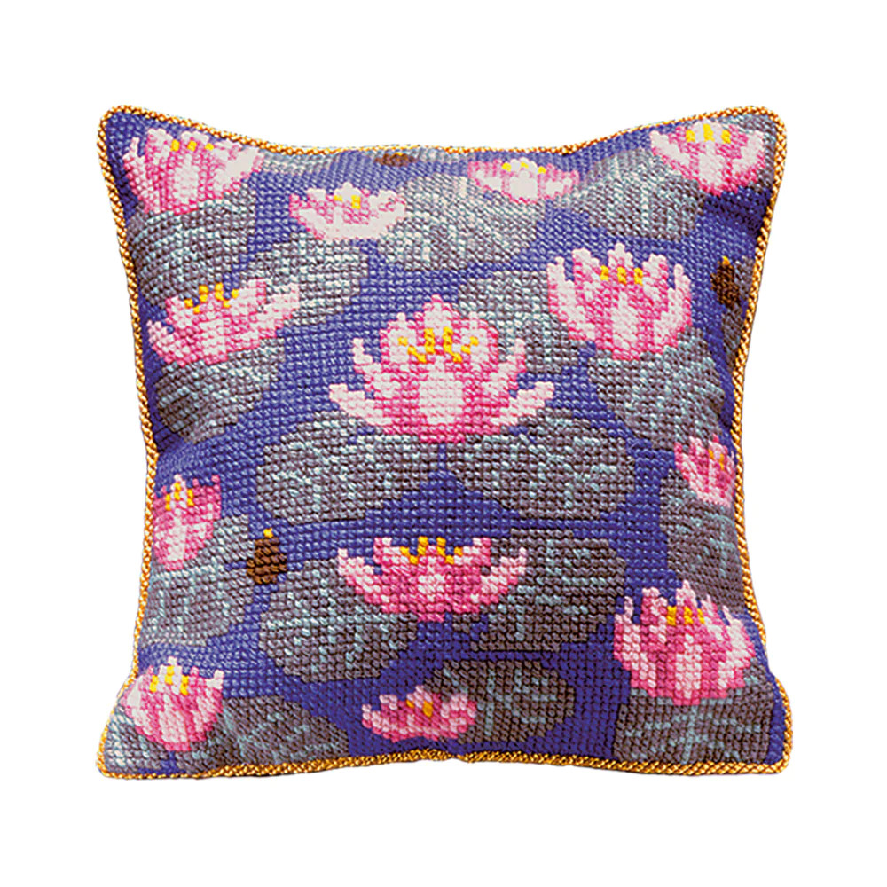 Waterlilies Cushion Tapestry Kit By Brigantia MariesCrossStitch.co.uk