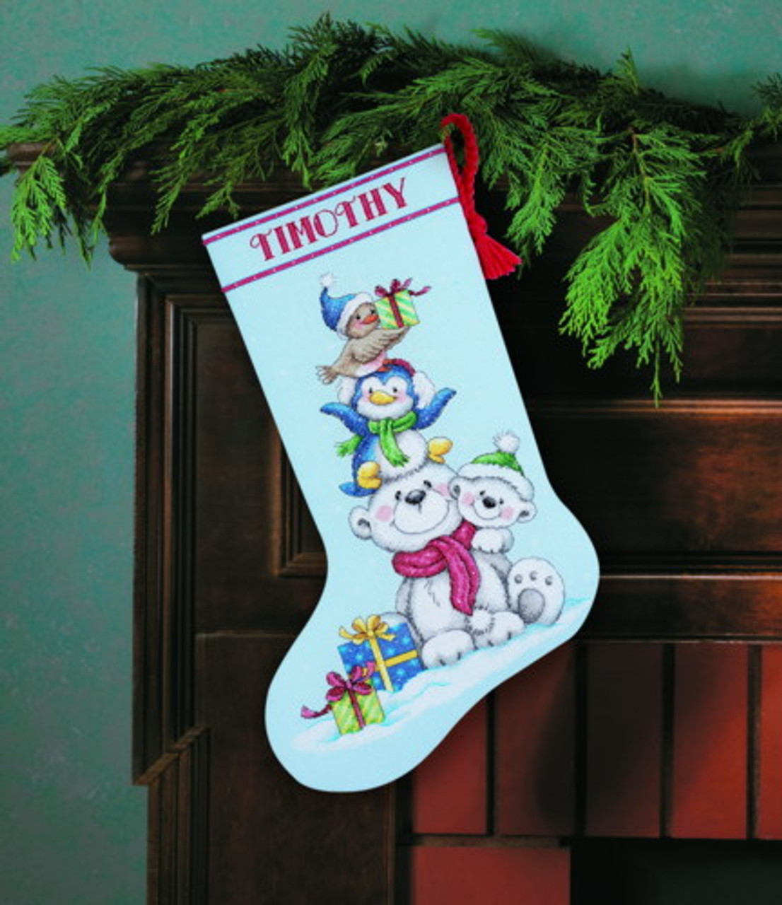 Jolly Trio Cross-Stitch Stocking Kit