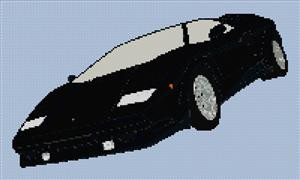 Lamborghini Countach Roadster Cross Stitch Pattern | MariesCrossStitch