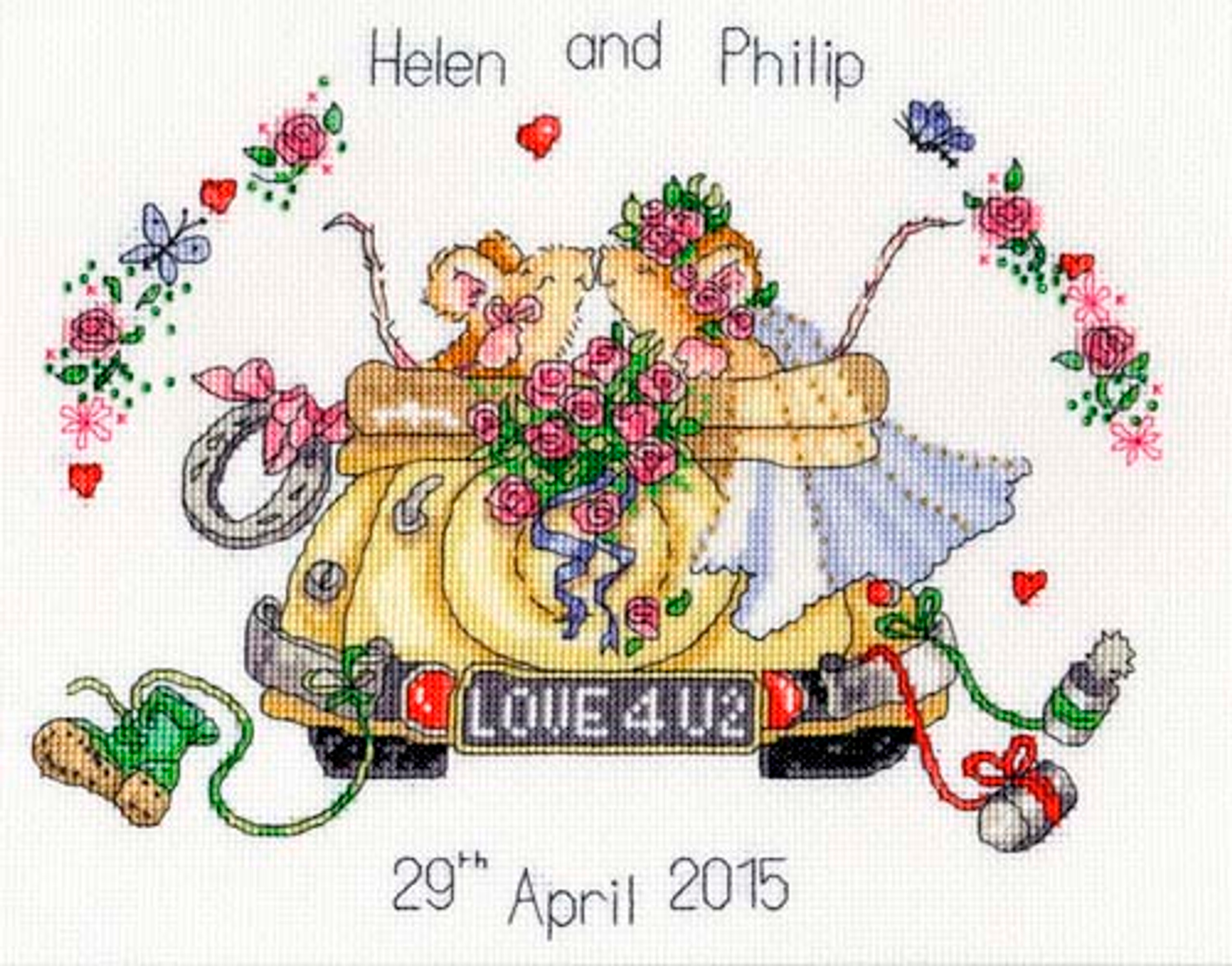 Just Married Cross Stitch Kit By Design Works MariesCrossStitch.co.uk
