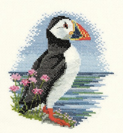 Puffin Cross Stitch Kit MariesCrossStitch.co.uk