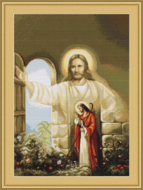 Christ At Hearts Door Petit Cross Stitch Kit By Luca S