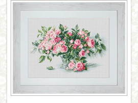 Bouquet of Pink Roses Cross Stitch Kit by Luca-S