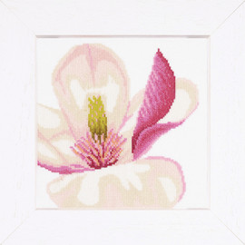 Magnolia Flowers Cross Stitch Kit by Lanarte