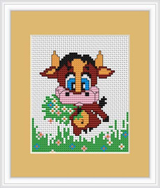 Cow II Mini Cross Stitch Kit by Luca S